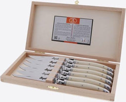 Jean Dubost Laguiole Steakmessen Koffer - 6 Stuks - Rvs - Ivoor