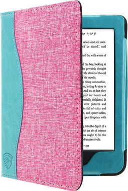 Jeans Hoesje Geschikt voor Kobo Nia Sleepcover Hoesje - Cover Roze - ereader hoesje - cover