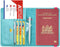 Jeans style RFID Paspoort hoesje Anti Skim / Paspoorthouder Roze-Turquoise