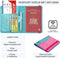 Jeans style RFID Paspoort hoesje Anti Skim / Paspoorthouder Roze-Turquoise