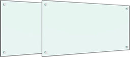 vidaXL - Spatschermen - keuken - 2 - st - 80x50 - cm - gehard - glas - wit