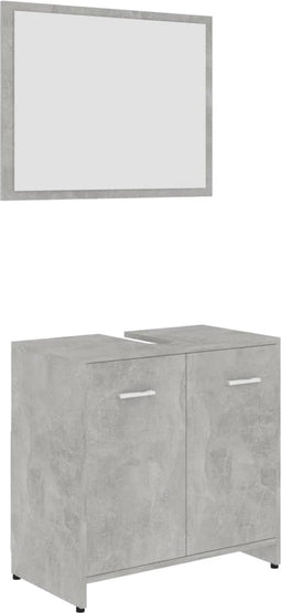 vidaXL - Badkamermeubelset - bewerkt - hout - betongrijs