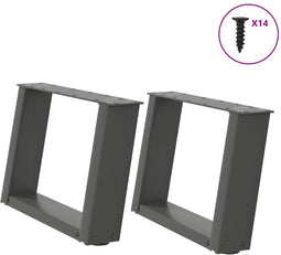 vidaXL - Salontafelpoten - 2 - st - U-vormig - 40x(30-31) - cm - staal - antraciet