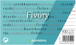 Systeemkaart aurora 130x80 lijn rode koplijn 210gr | 10 stuks