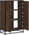 vidaXL - Hoge - kast - 68x35x106,5cm - bewerkt - hout - en - metaal - bruin - eikenkleur