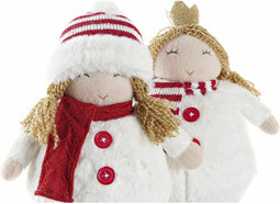 Decoratieve figuren DKD Home Decor Kerstmis Pop Polyester Meisjes (17 x 11 x 28 cm) (2 Stuks)