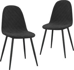 vidaXL - Eetkamerstoelen - 2 - st - fluweel - zwart
