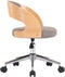 vidaXL - Eetkamerstoel - draaibaar - gebogen - hout - en - stof - taupe