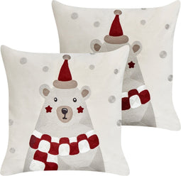 JELLIES - Sierkussen set van 2 - Wit - 45 x 45 cm - Fluweel