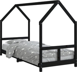vidaXL - Kinderbedframe - 80x200 - cm - massief - grenenhout - zwart