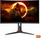 AOC AGON CQ27G2S/BK - 27 inch QHD Gaming Monitor - 165Hz verversingssnelheid - Gebogen VA-paneel - Rood Zwart