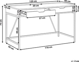 JENA - Bureau - Zwart - Vezelplaat