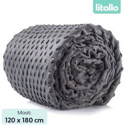 Litollo Verzwaringsdeken Zachte Winter Fleece Hoes - Weighted Blanket - Grijs - 120*180 cm