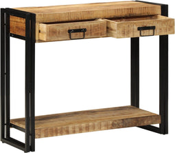 vidaXL - Console - Tafel - 90x33x75 - cm - Massief - Ruig - Mango - Hout
