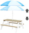 AXI Nick Picknicktafel in Bruin/Wit met Parasol in Blauw/Wit - Picknick tafel voor kinderen van FSC hout