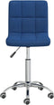 vidaXL - Eetkamerstoel - draaibaar - stof - blauw