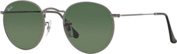 Ray-Ban Round Metal - Zonnebril - Unisex - Groen G-15 - Staalgrijs