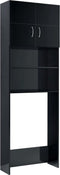 vidaXL - Wasmachinekast - 64x25,5x190 - cm - hoogglans - zwart
