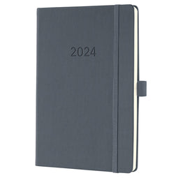 Sigel agenda 2024 - Conceptum - A5 - 2 pagina's / 1 week - donkergrijs - SI-C2466