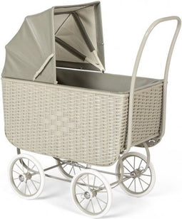 Puch Poppenwagen Retro Rotan grijs