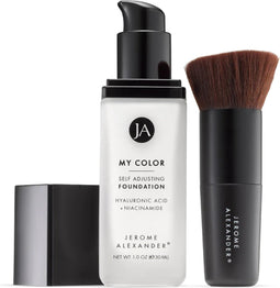 Jerome Alexander, My Color Self Adjusting Foundation - Medium 30 ml - Kleurveranderende Foundation - Natuurlijk dekkende makeup met Hylaluronzuur, Niacinamide, Agrireline - 30ml - Inclusief Kabuki foundation kwast