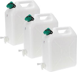 Jerrycan voor water - 1x - 2x - 3x - 10 liter - Kunststof - met kraantje en dop - Camping 3