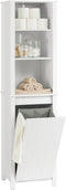 SoBuy BZR102-W - Badkamerkast - Witte Hoge Kolomkast met 3 Planken - 45 x 35 x 171 cm