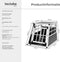 tectake® Single Hondenbench - Hondentransportbox - Aluminium en Fineerhout - 54 x 69 x 50 cm