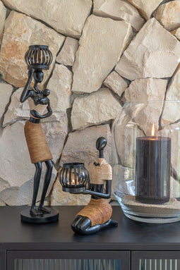 J-Line vaas Lilou - glas - transparant - small - Ø 25 cm