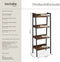 tectake® Ladderrek - Wandrek - 4 Houten Planken - Industrieel Design - Zwart Metalen Frame - 57,5 x 34 x 138 cm