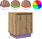 vidaXL - Nachttafel - met - LED-verlichting - - - Artisan - Eik - 39x34,5x50 - cm