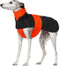 Oranje Winterjas voor Greyhounds en Lurchers met Reflecterende Strepen