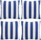 vidaXL - Sierkussens - 4 - st - gestreept - 50x50 - cm - stof - blauw - en - wit