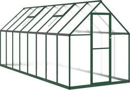 vidaXL - Tuinkas - met - basisframe - 445x169x195 - cm - aluminium - groen