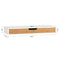 SoBuy FRG93-WN - Wandplank met Hangende Lade - Max 5 kg - 60 x 25 x 8 cm - Wit/Bruin