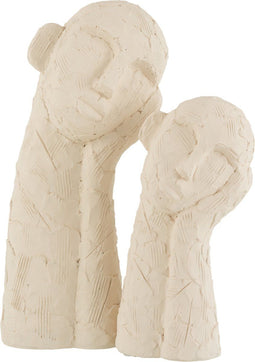 J-Line decoratie Figuur Leunend - cement - wit - large