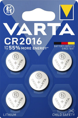 Varta CR2016 - Knoopcelbatterij 3V 90mAh Lithium - 50 stuks (10 blisters a 5 st)
