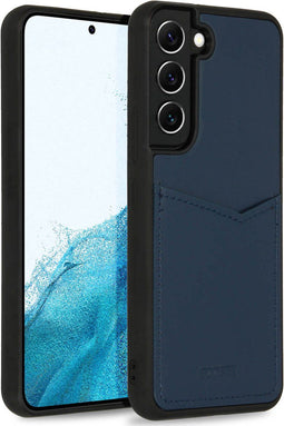 Accezz Samsung Galaxy S22 - Back Cover - Premium Leather Card Slot - Donkerblauw