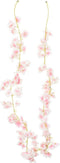 Kerstslingers met bloemen 6 st 180 cm lichtroze