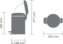 Brabantia NewIcon - Prullenbak - 3 liter - Wit
