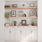 vidaXL - Wandschap - 160x30x(2-4) - cm - onbehandeld - massief - eikenhout