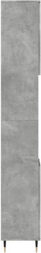 vidaXL - Badkamerkast - 30x30x190 - cm - bewerkt - hout - betongrijs