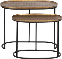 BePureHome Embrace Bijzettafel - Metaal - Antique Brass - Set van 2