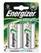 Energizer ENRD2500P2 - Herlaadbare batterij Power Plus D 2500 mAh - Zilver (2 stuks)