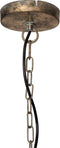 PTMD Enza Antieke Hanglamp - 26 x 26 x 36 cm - Metaal - Goud - Goud
