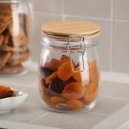 Glazen pot Versa 750 ml Kristal Bamboe 10 x 14 x 10 cm
