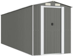 vidaXL - Tuinschuur - 192x606x223 - cm - gegalvaniseerd - staal - lichtgrijs