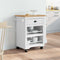 vidaXL - Keukentrolley - BODO - 67,5x45x80 - cm - wit - en - bruin