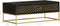 vidaXL - Salontafel - 90x50x35 - cm - massief - mangohout - zwart - en - goudkleurig