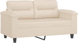vidaXL - Tweezitsbank - 120 - cm - microvezelstof - beige
